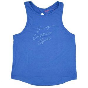 Juicy Couture Sport Women's Relaxed Fit Keyhole Twist Tank Baja Blue Large